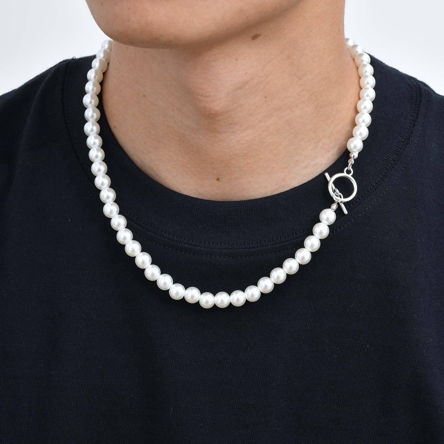 Baroque Style Alloy Toggle Clasp Imitation Pearl Beaded Necklace – Unisex