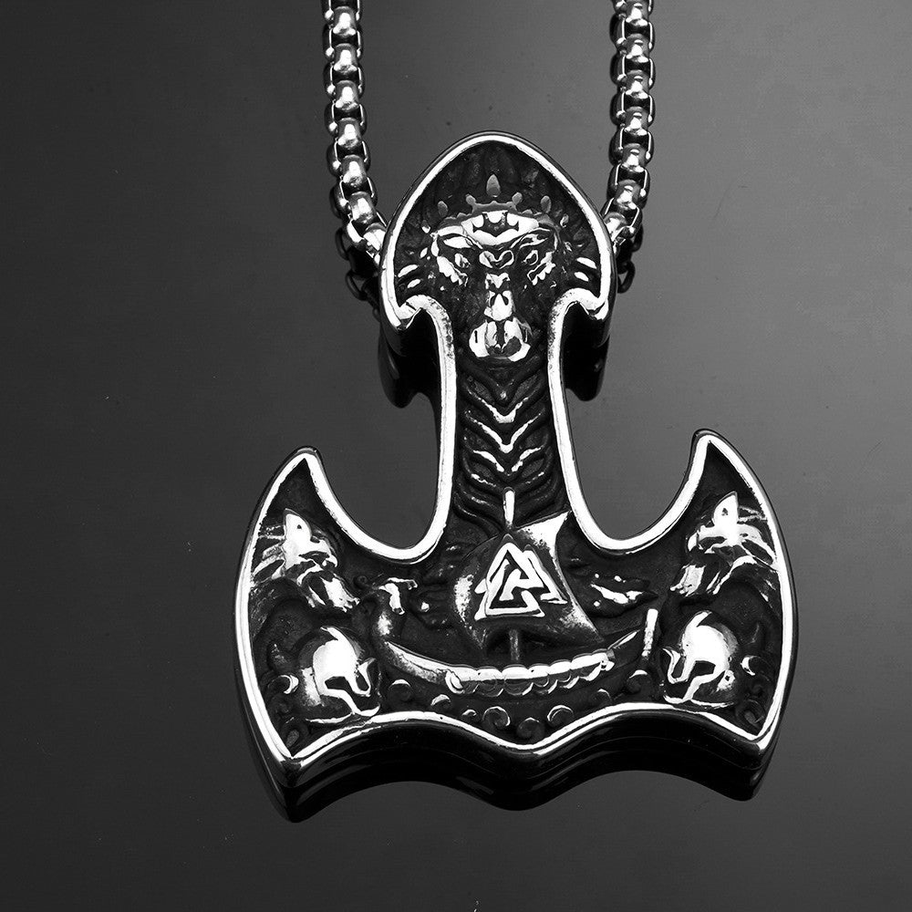 Planderful Shop Thors Hammer Pendant For Men Stainless Steel Viking Necklace Rugged Iconic