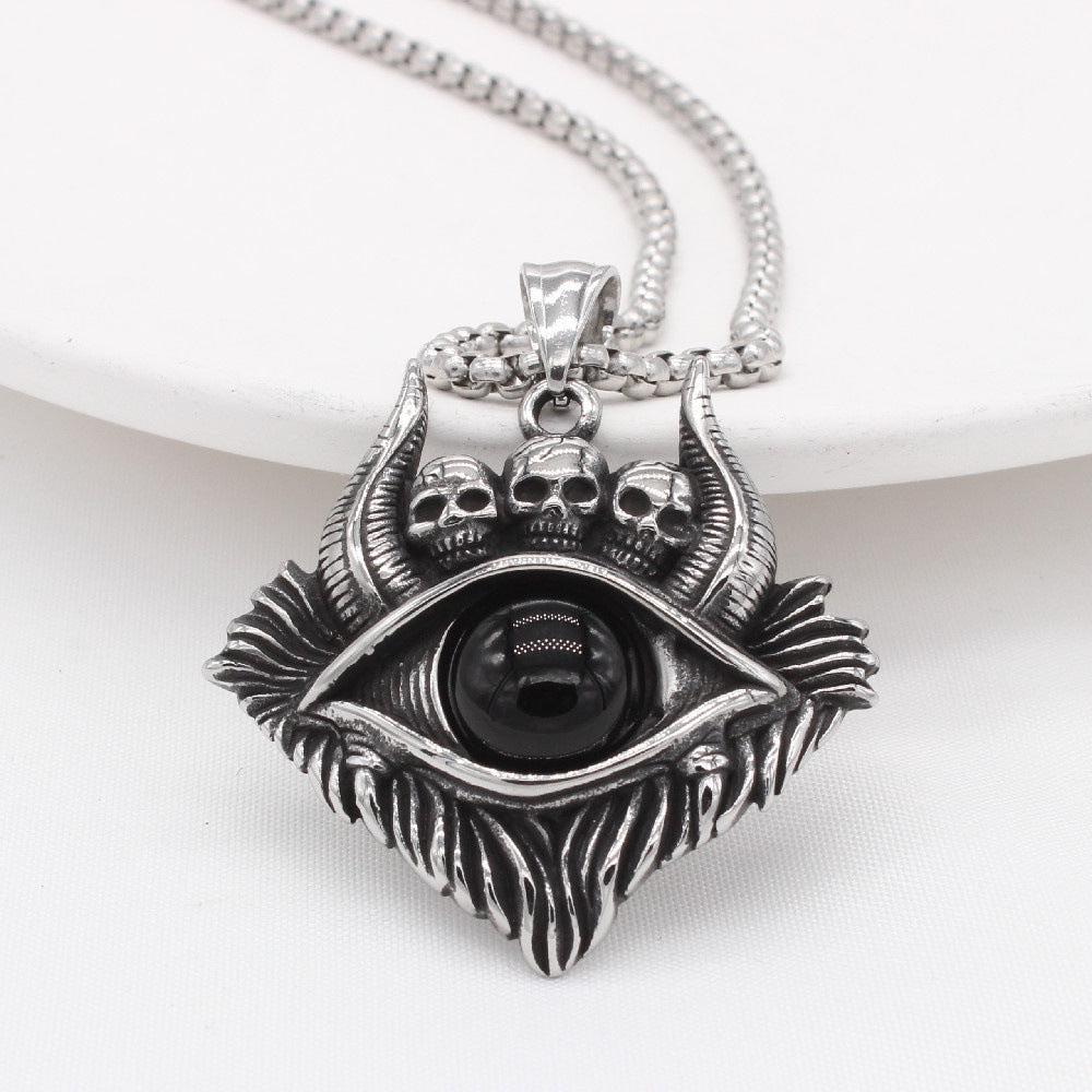 Personalized Skeleton Ox Pendant Titanium Steel By Planderful For Men Unisex Protection Symbol