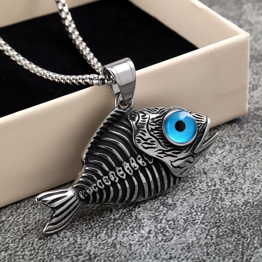 Vintage Stainless Steel Pendant Necklace