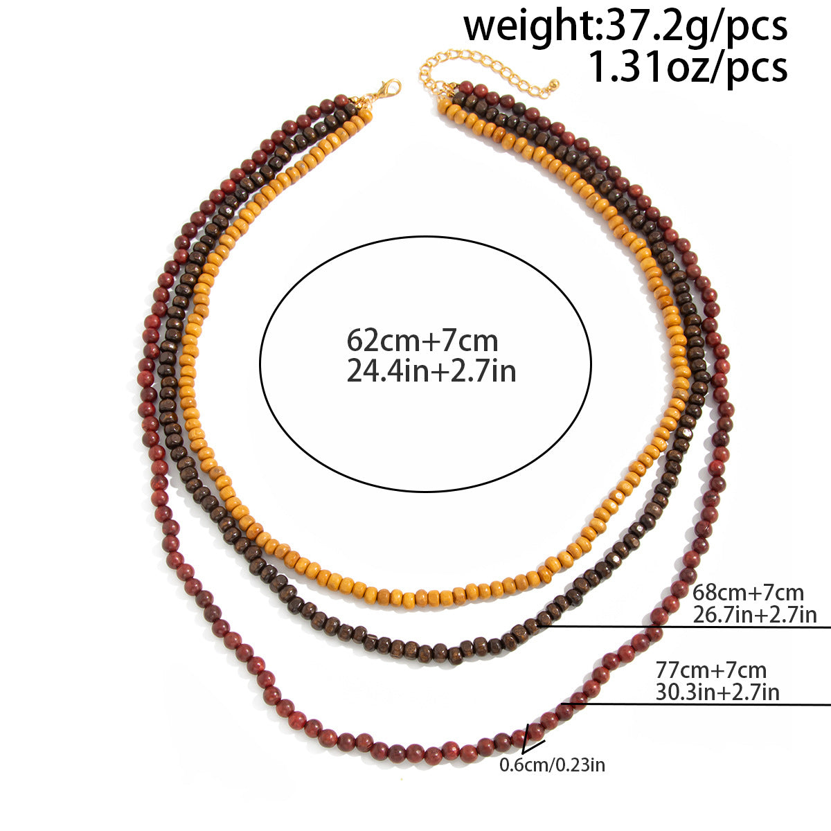 Ethnic Mixed-Bead Layered Sweater Necklace