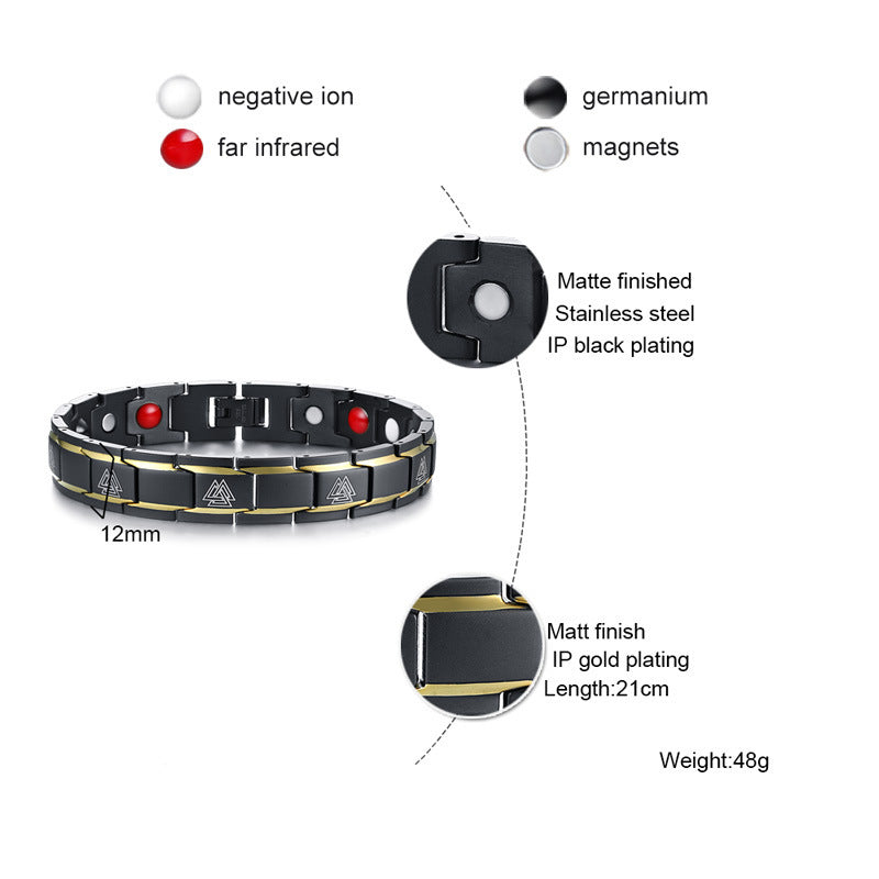Black Stainless Steel Bracelet for Men