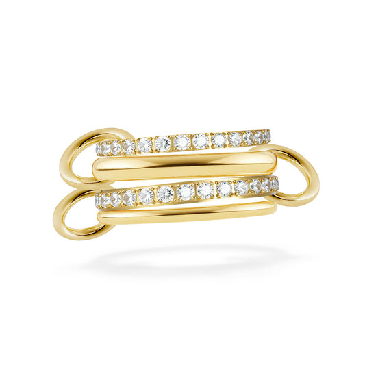 Planderful Four Layer Stacking Ring With Zircon Inlays Personalized Design For Women Titanium Steel Luxury