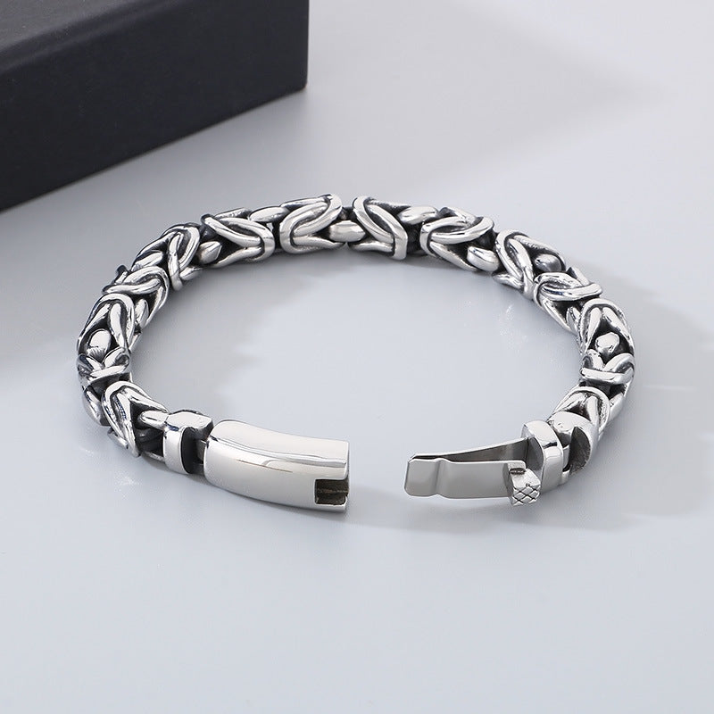 Planderful 18K Gold Mens Bracelet Punk Style Titanium Steel