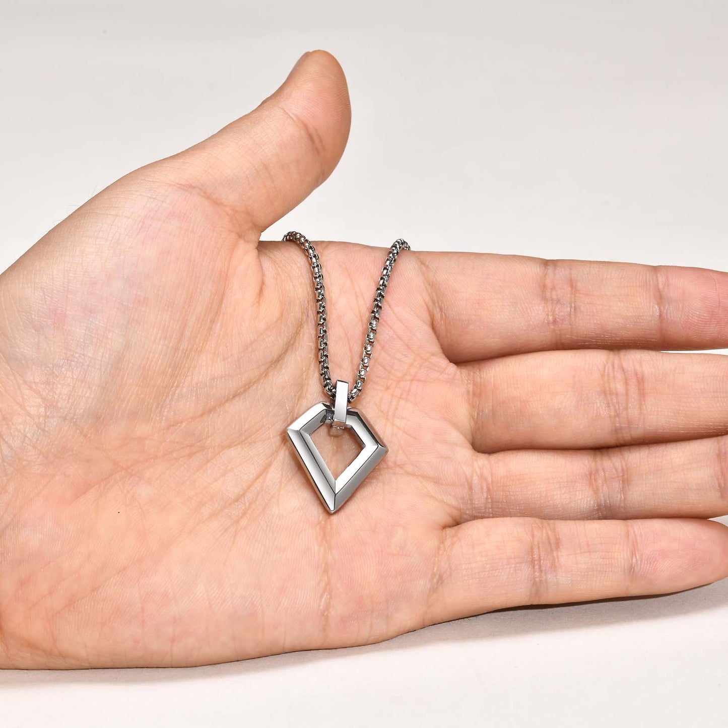 Stainless Steel Geometric Men's Pendant Hip Hop Necklace