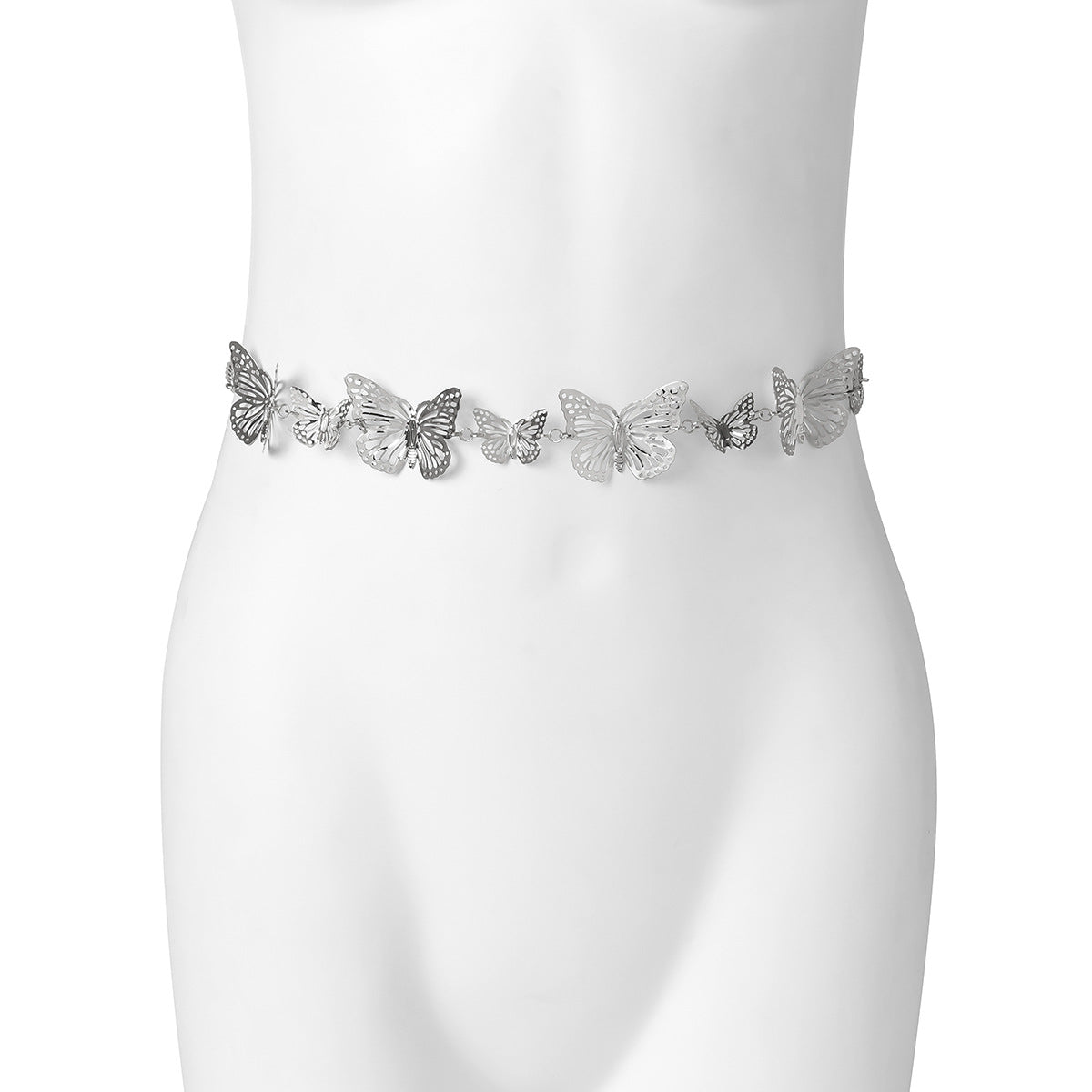 Geometry Butterfly Waist Chain Necklace With Body Chain Needle