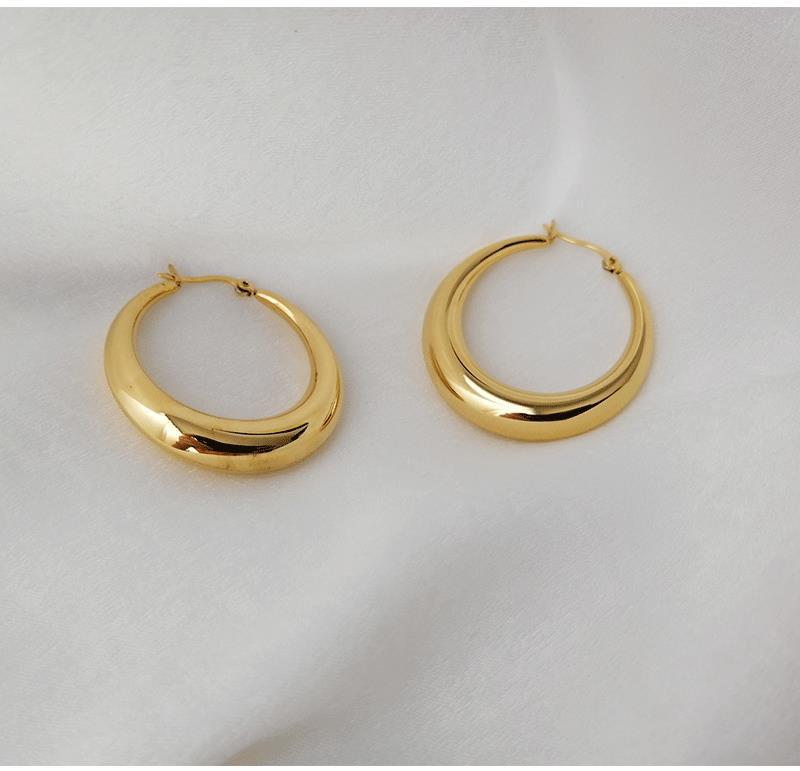 Fashion Trend Jewelry Hollow Earrings Titanium Steel 18K Gold