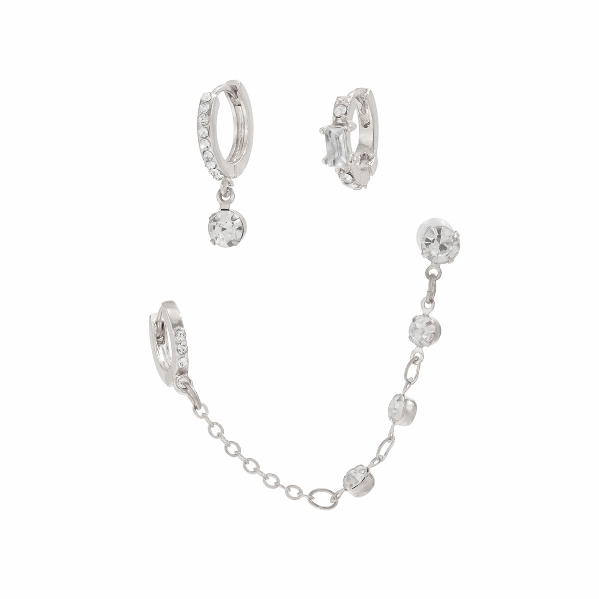 Planderful Vienna Verve Fringed Chain Earrings Versatile Zircon Inlays For Modern Women