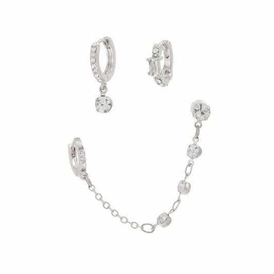 Planderful Vienna Verve Fringed Chain Earrings Versatile Zircon Inlays For Modern Women