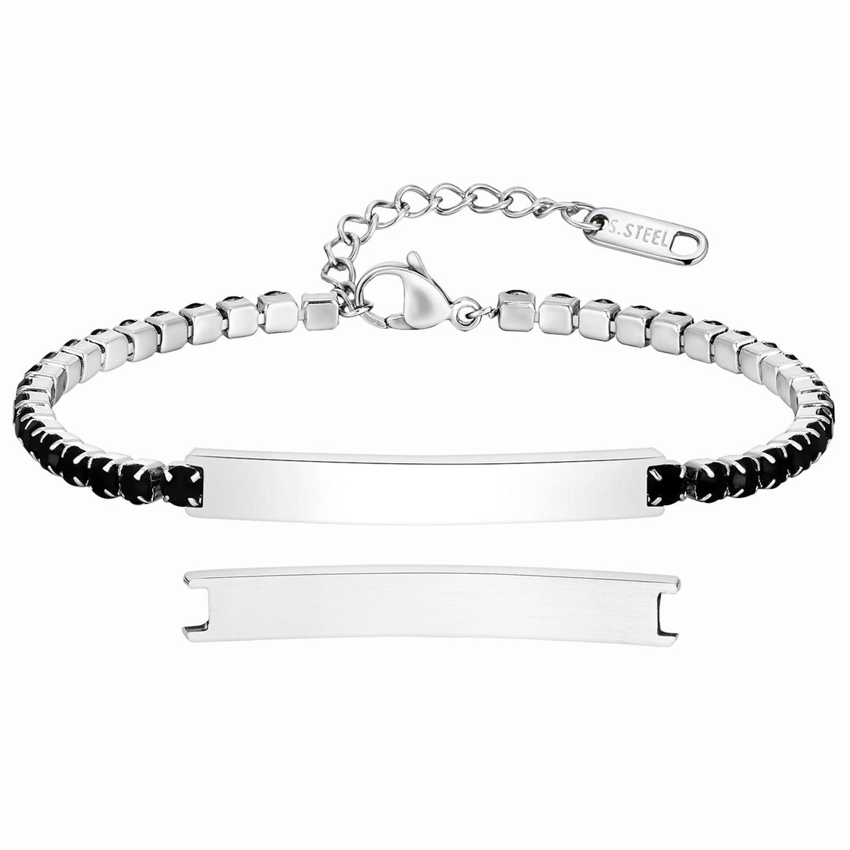 Zircon Black Stainless Steel Bracelet