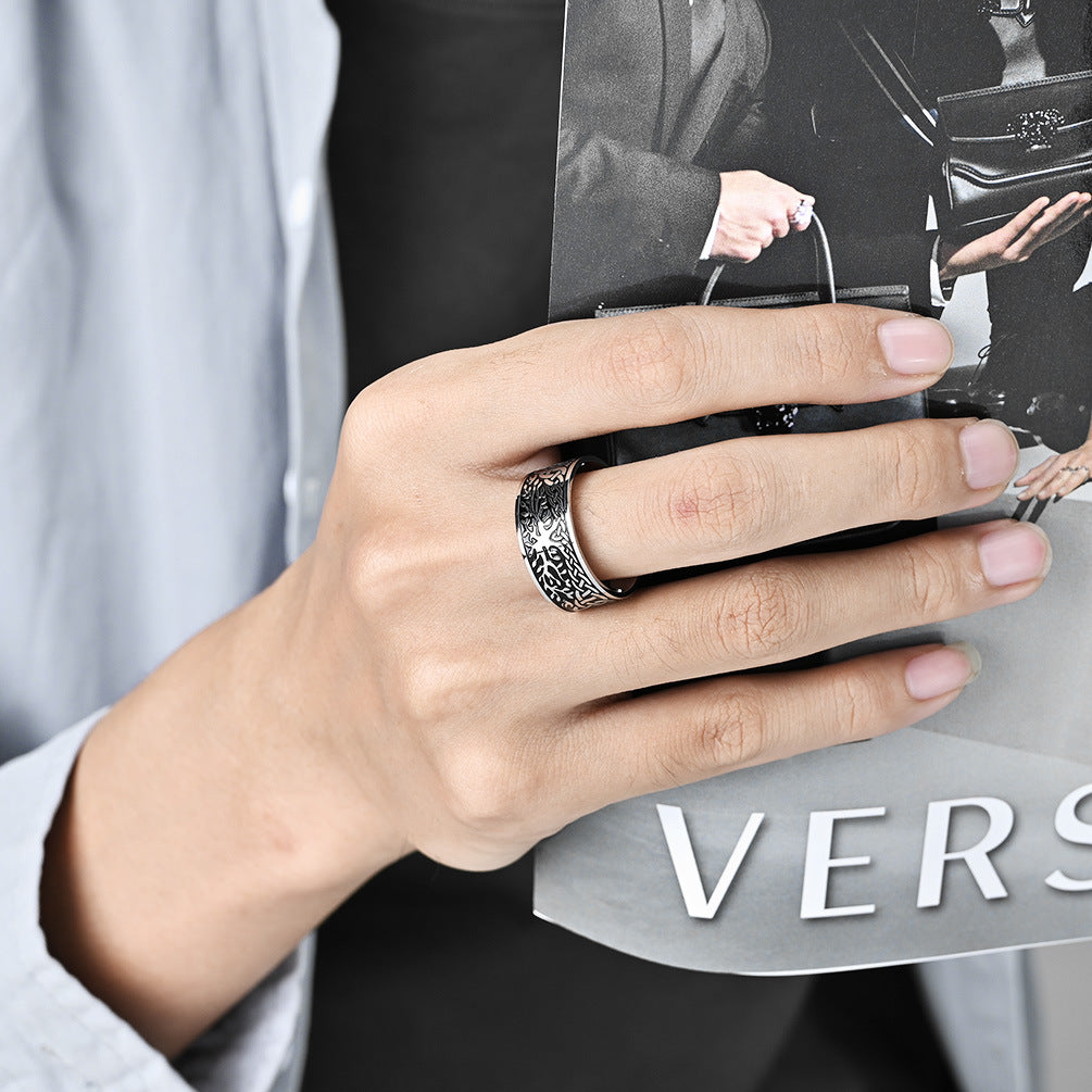 Cross-Border Nordic Wind Stainless Steel Ring for Men