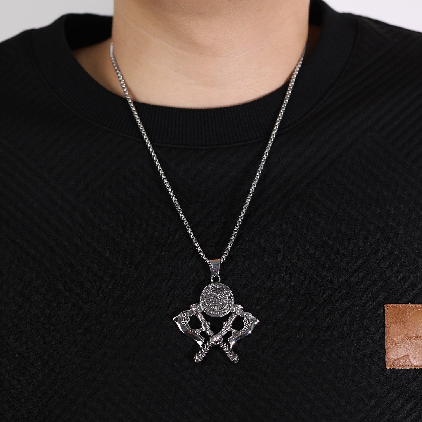 Planderful Everyday Genie Durable Titanium Steel Axe Pendant Necklace For Men Bold Urban Streetwear Jewelry