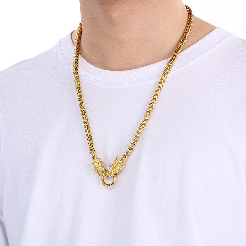Planderful Collection Snake Necklace For Men Retro Punk