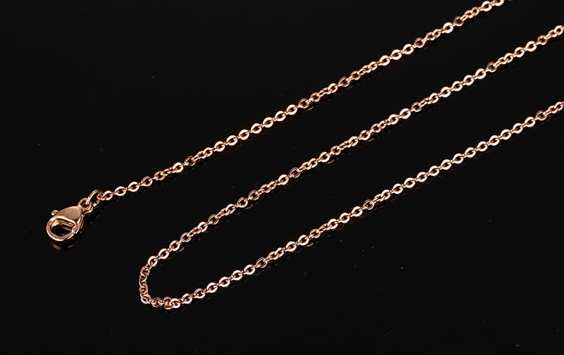Rose Gold Titanium Steel Electroplated O-Shaped Chain Necklace
