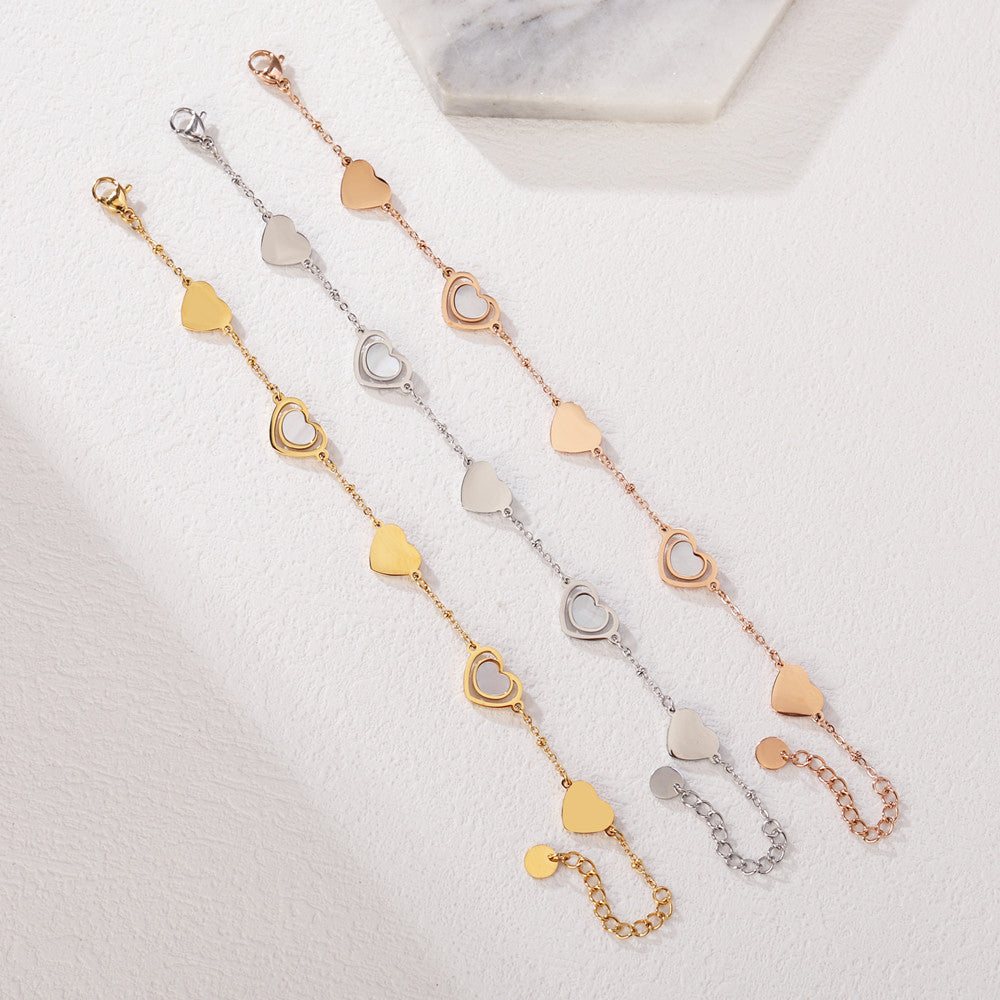 Planderful Everyday Genie Bracelet For Women Chic Statement Jewelry In European American Style Shell Peach Heart