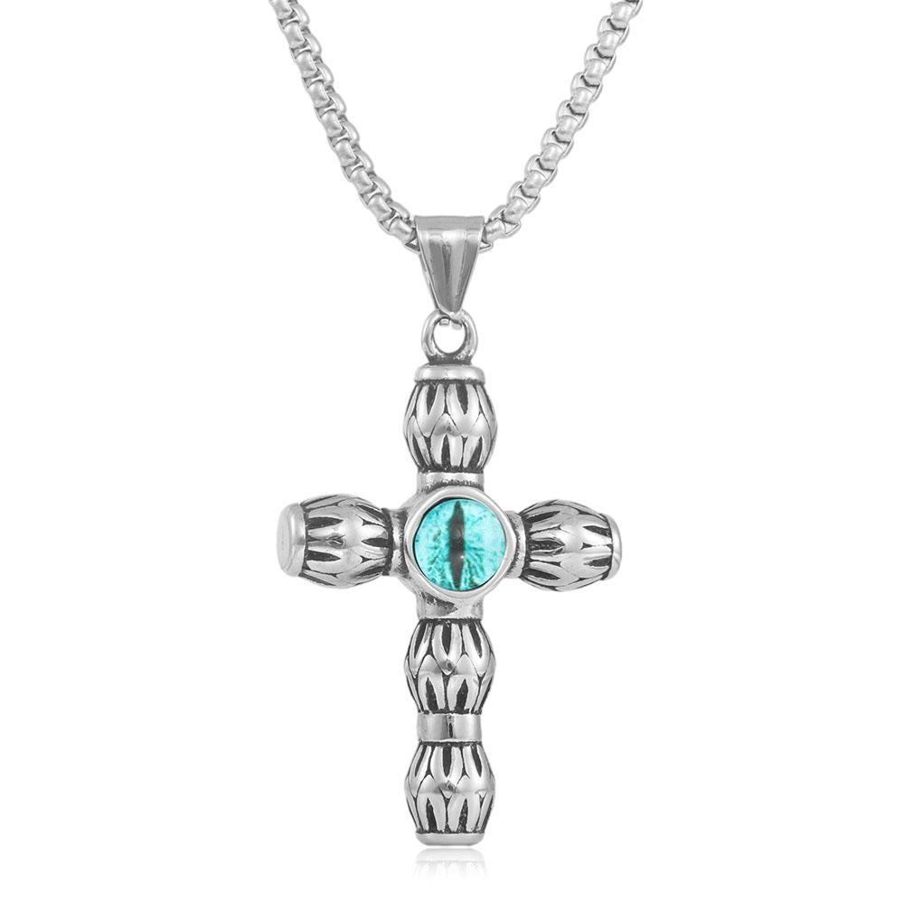 European And American Stainless Steel Cross Eye Pendant