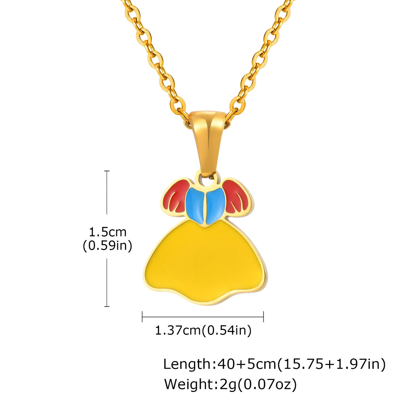 Stainless Steel Epoxy Bow Cute Super Cute Pendant Necklace