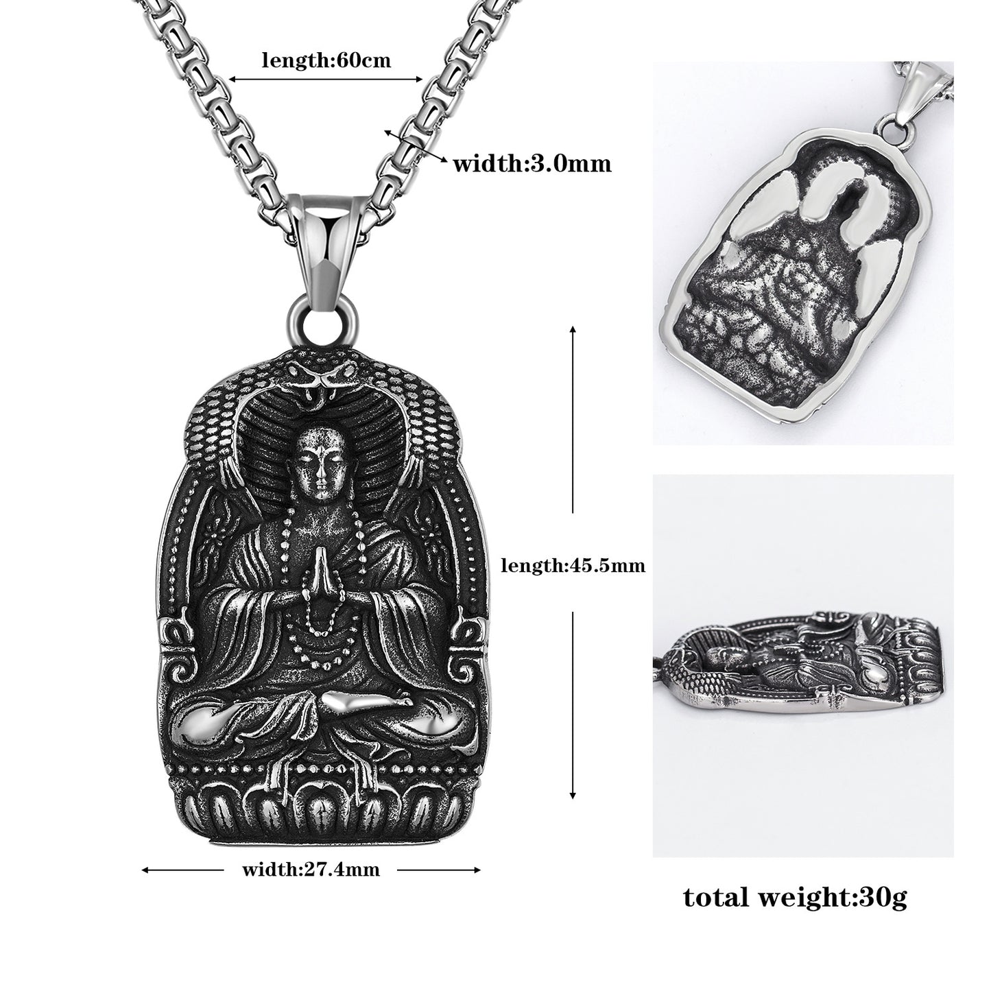 Steel Necklace - Vintage Men's Retro Pendant