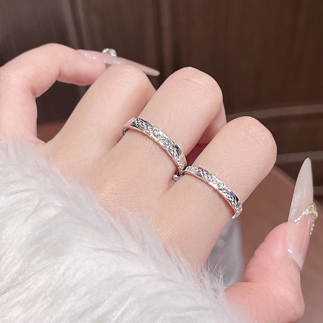 Minimalist Lava S925 Sterling Silver Men's Ring