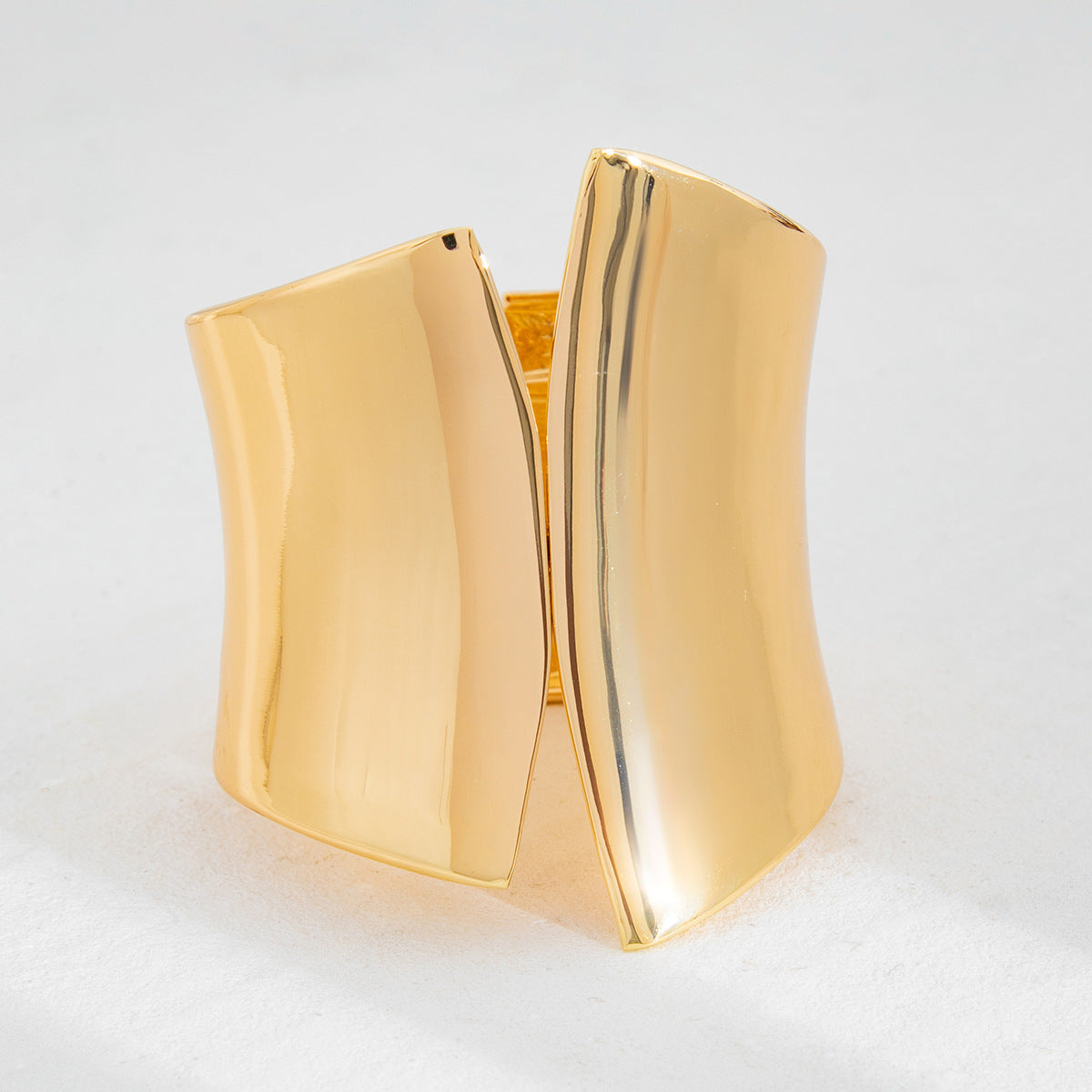Planderful Vienna Verve Punk Open Wide Bracelet For Women Statement Metal Jewelry With Edgy Open Design