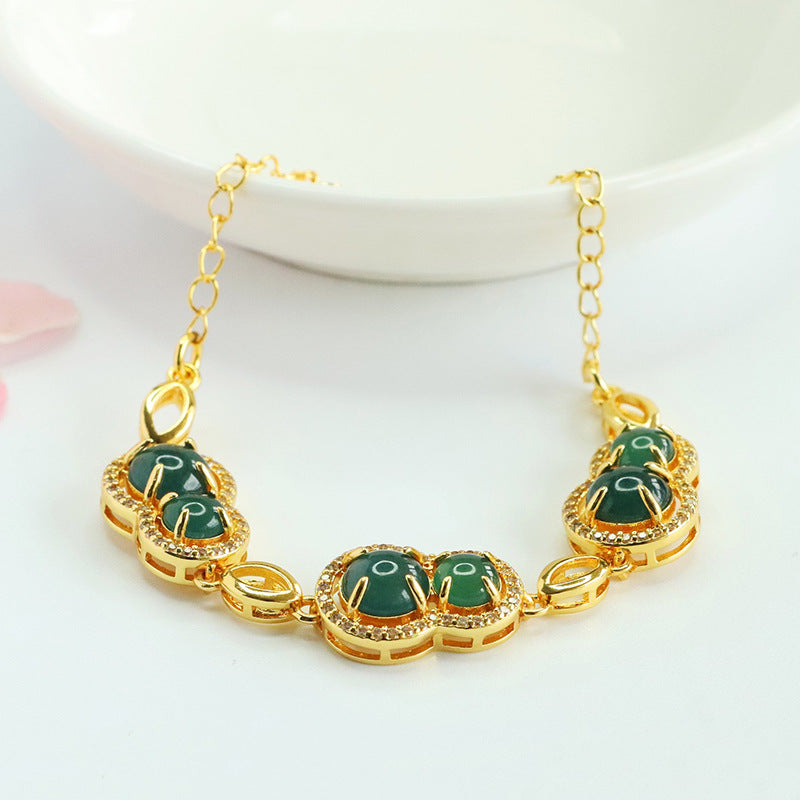 Blue Water Jadeite Gourd 6~8 mm Bracelet