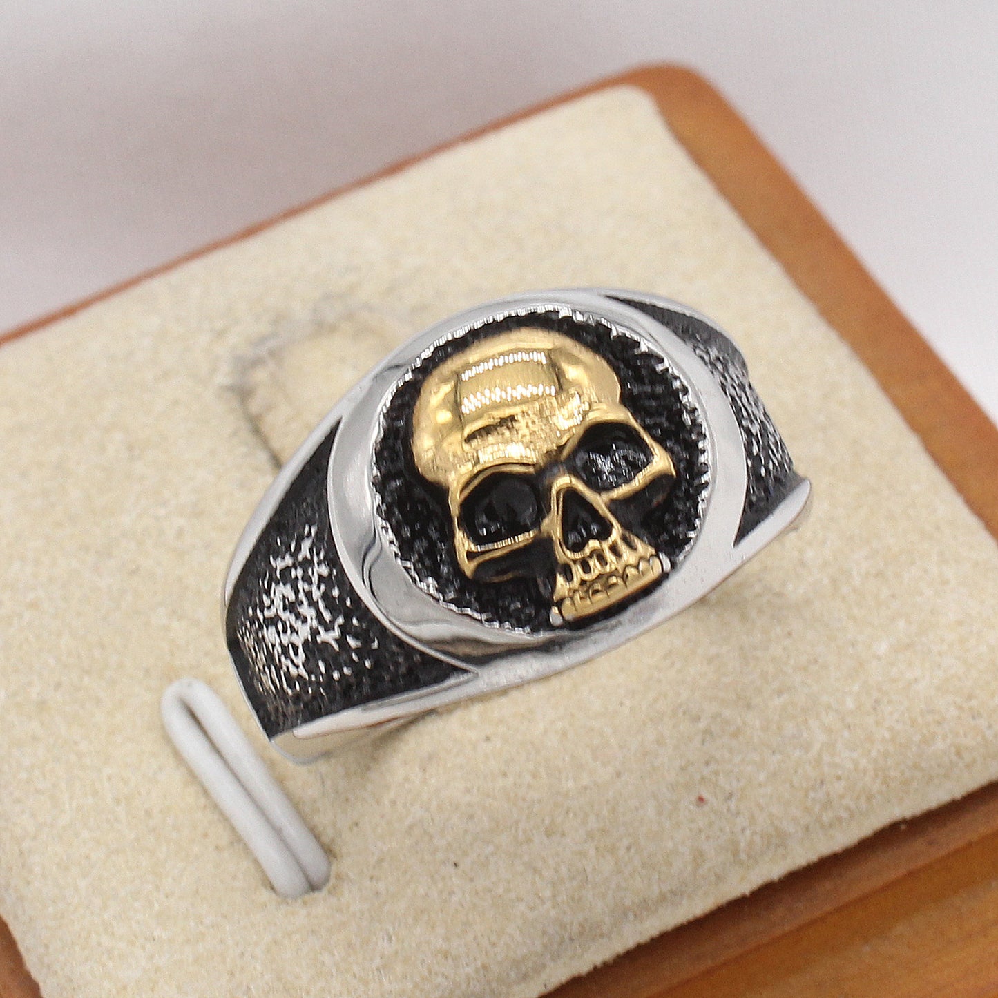 Planderful Jewelry Skull Ring For Men In Titanium Steel With Retro European American Style