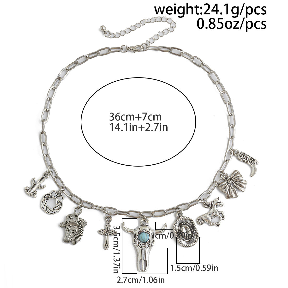 Western Cowboy Hat & Turquoise-Style Necklace