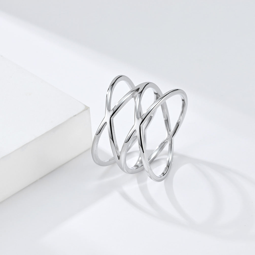Planderful Everyday Genie Titanium Steel Hollow Ring For Women Bold Niche Fashion Index Finger Ring