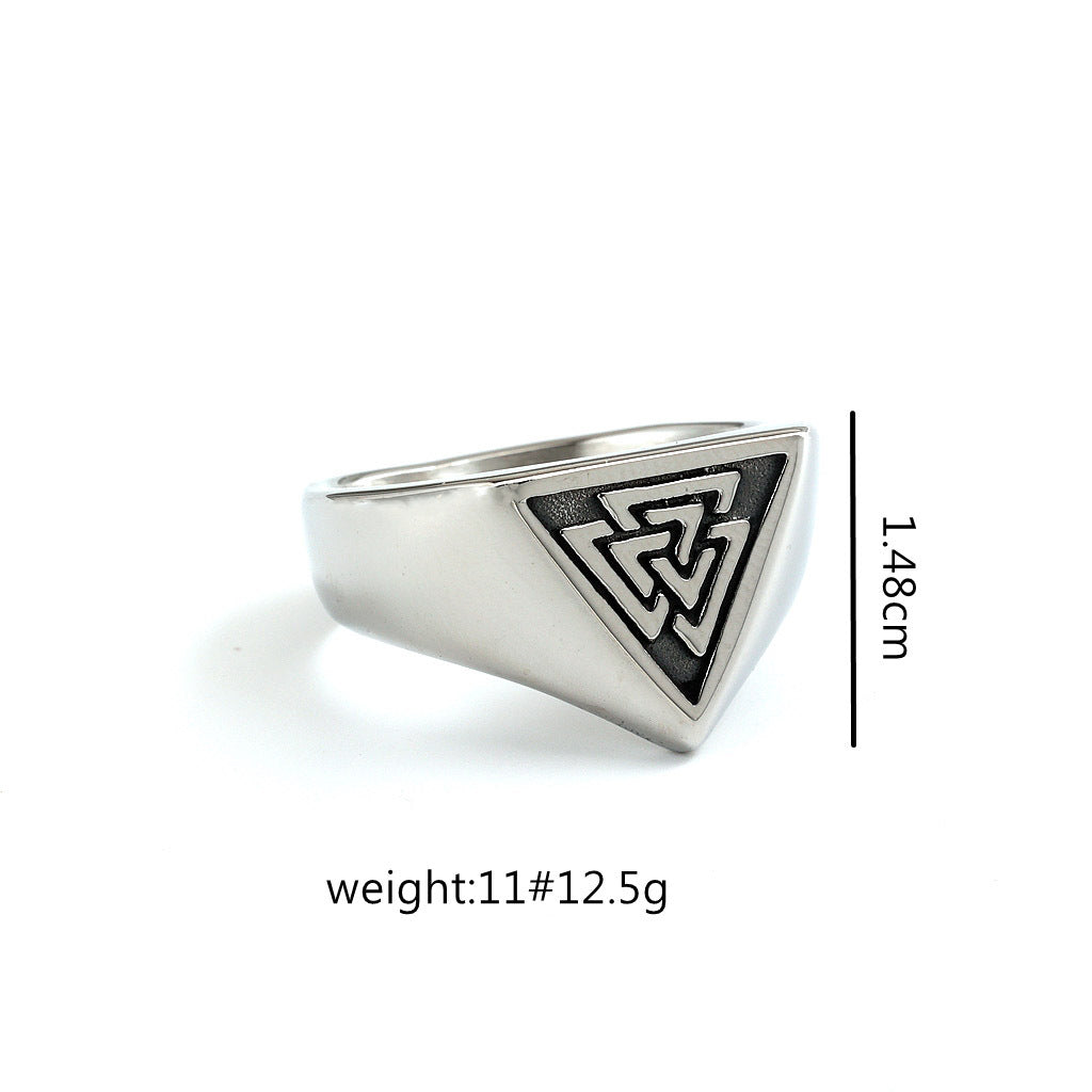 Vintage Viking Stainless Steel Men's Ring