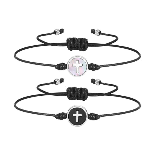 Cross Braided Adjustable Stainless Steel Bracelet