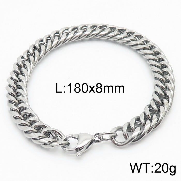 Cool Men's Titanium Steel Does Not Fade Lobster Buckle Bracelet Girls Niche Bracelet A