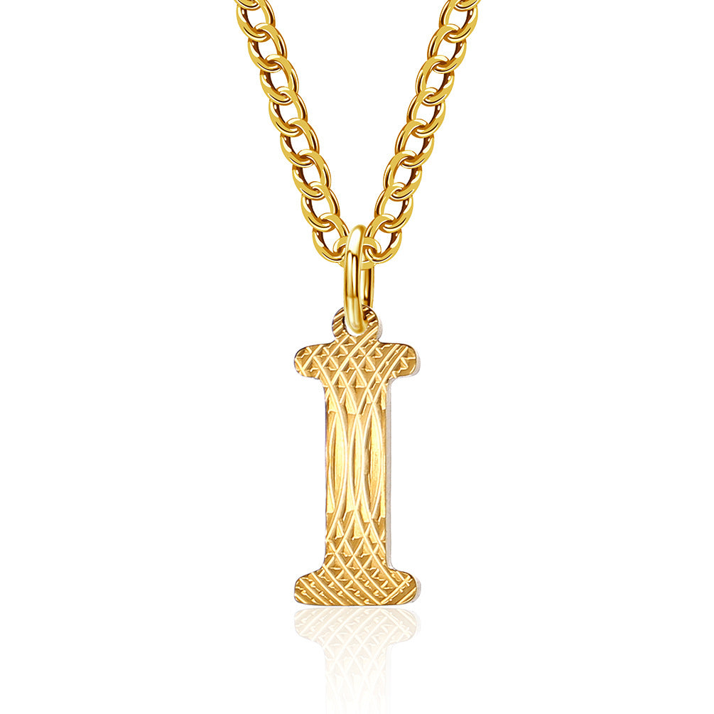 Planderful Everyday Genie Gold Plated Letter Surname Pendant For Couples Unisex Premium Magazine Style Jewelry