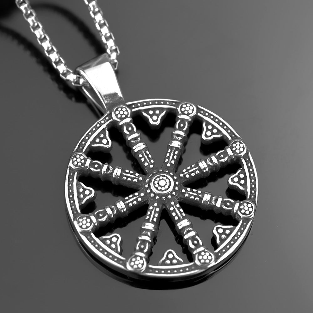 Retro Men's Jewelry Stainless Steel Nautical Compass Pendant