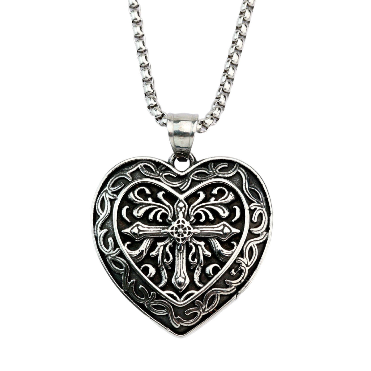 Punk Heart Stainless Steel Pendant Necklace