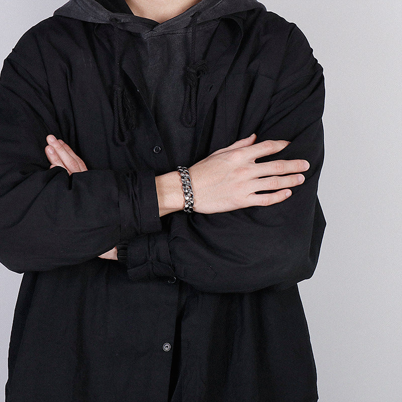 Skull Charm Cuban Chain Bracelet for Stylish Men