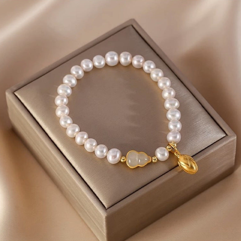 Freshwater Pearl Gourd Charm Bracelet