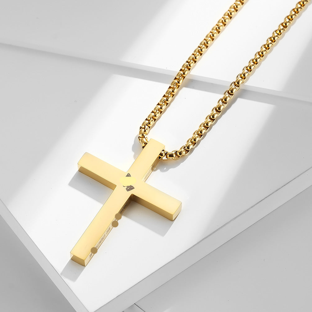 Stainless Steel Cross Prayer Hands Necklace