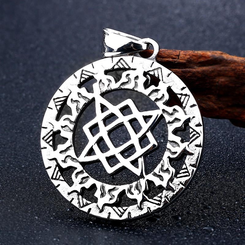 Mythical Odin Rune Pendant - Stainless Steel Viking Jewelry for Men