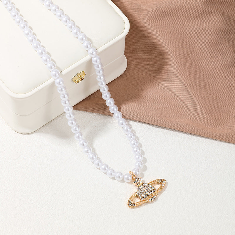 Retro Pearl Planet Necklace from Vienna Verve Collection