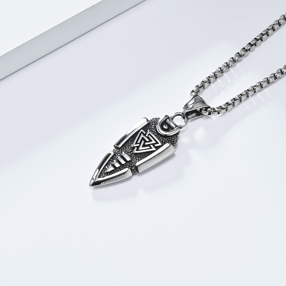 Planderful Viking Odin Knot Necklace For Men Titanium Steel Durable Everyday Jewelry