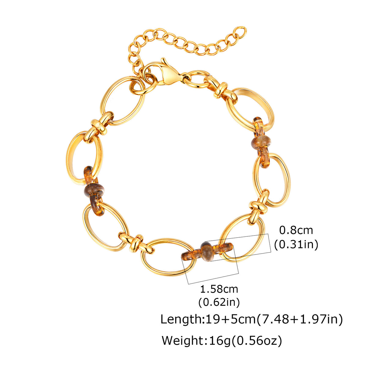 Gold Oval-Link Jewelry — Necklace, Bracelet or Earrings