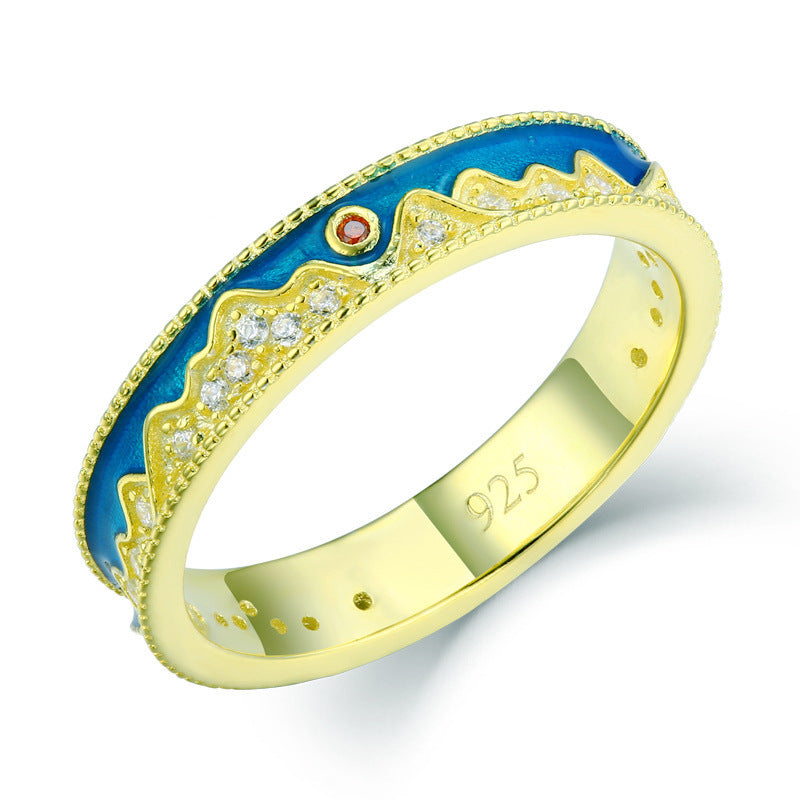 Original Thousand Miles of Jiangshan 925 Luxury Ring Female Dunhuang Style