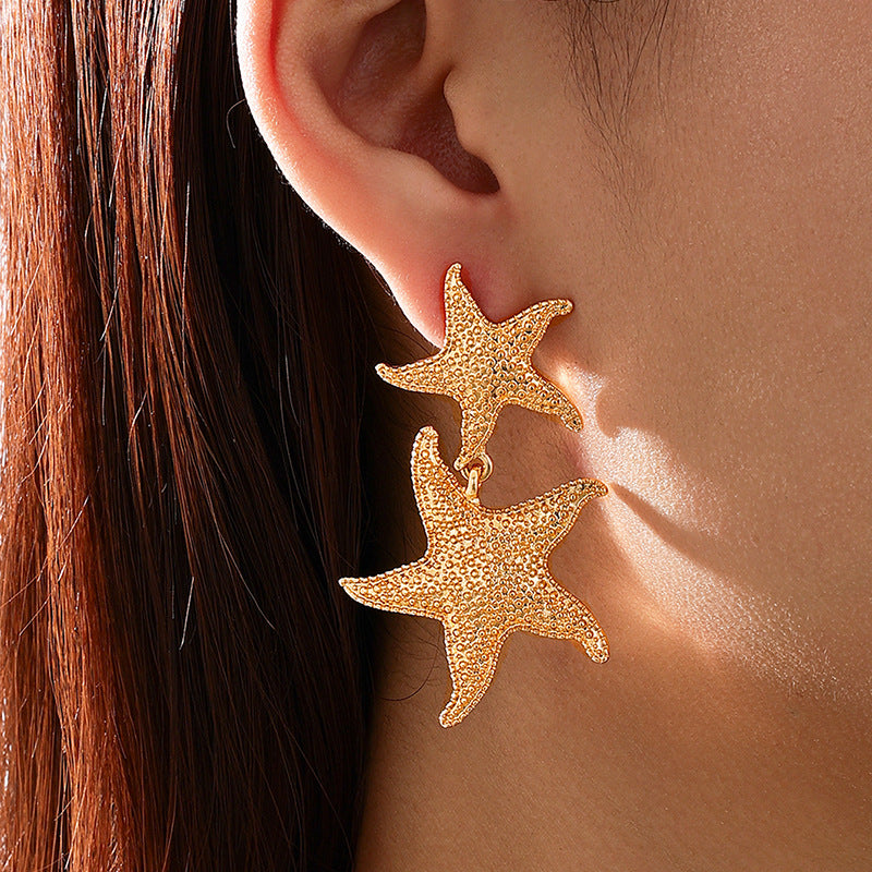 Planderful Vienna Verve Earrings – Exaggerated Fringed Design with Marine Element