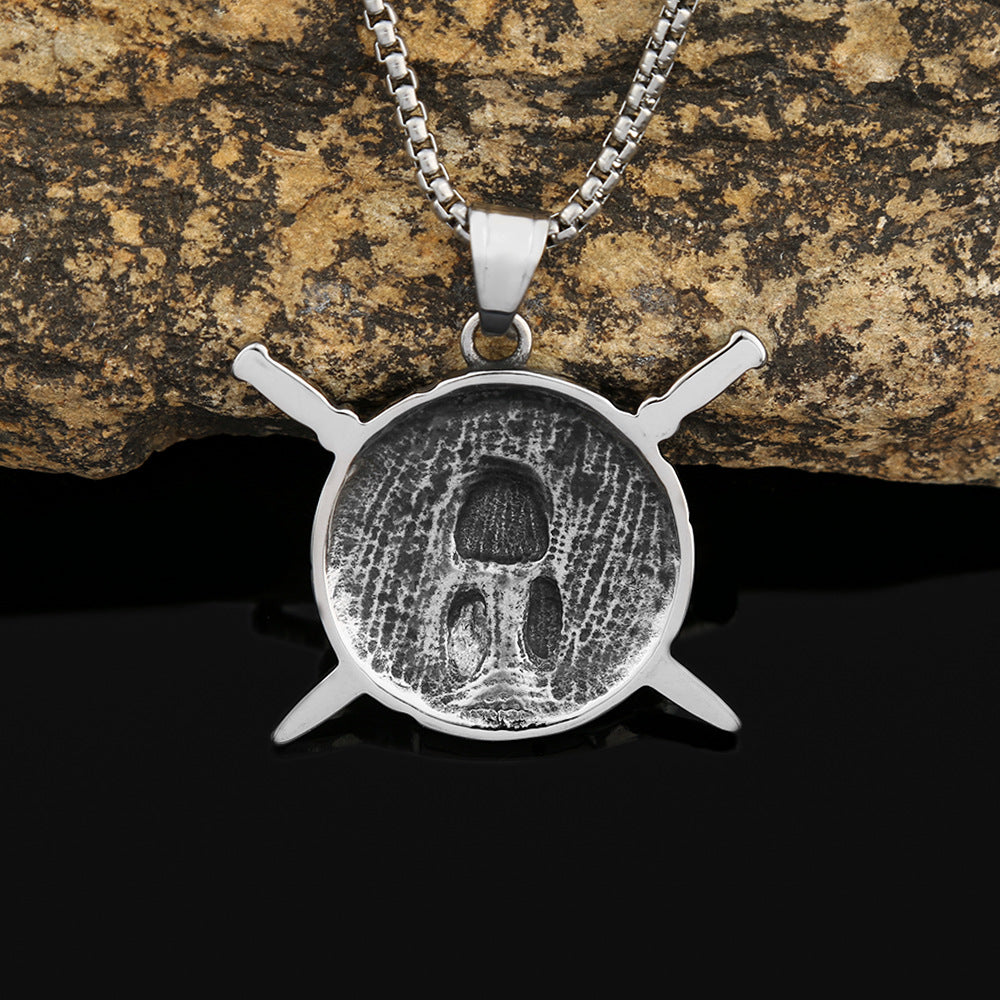 Vintage Dagger Mask Stainless Steel Men's Pendant Necklace