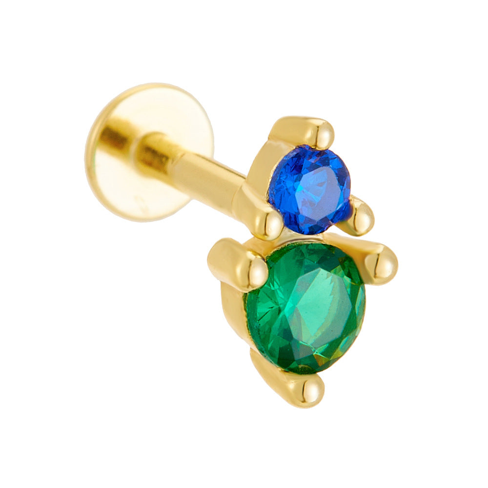 Planderful S925 Sterling Silver Zircon Earrings Elegant Colorful Studs For Women Everyday Versatile Gift