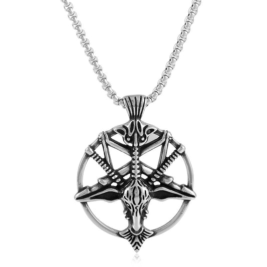 European And American Stainless Steel Antelope Pendant Necklace