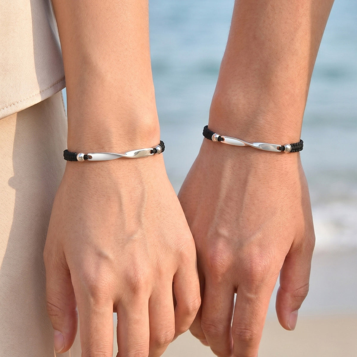 Braided Adjustable Mobius Stainless Steel Bracelet Unisex