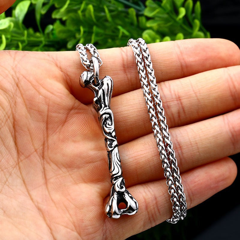 Titanium Steel Skull Pendant for Men - Retro Design by Planderful