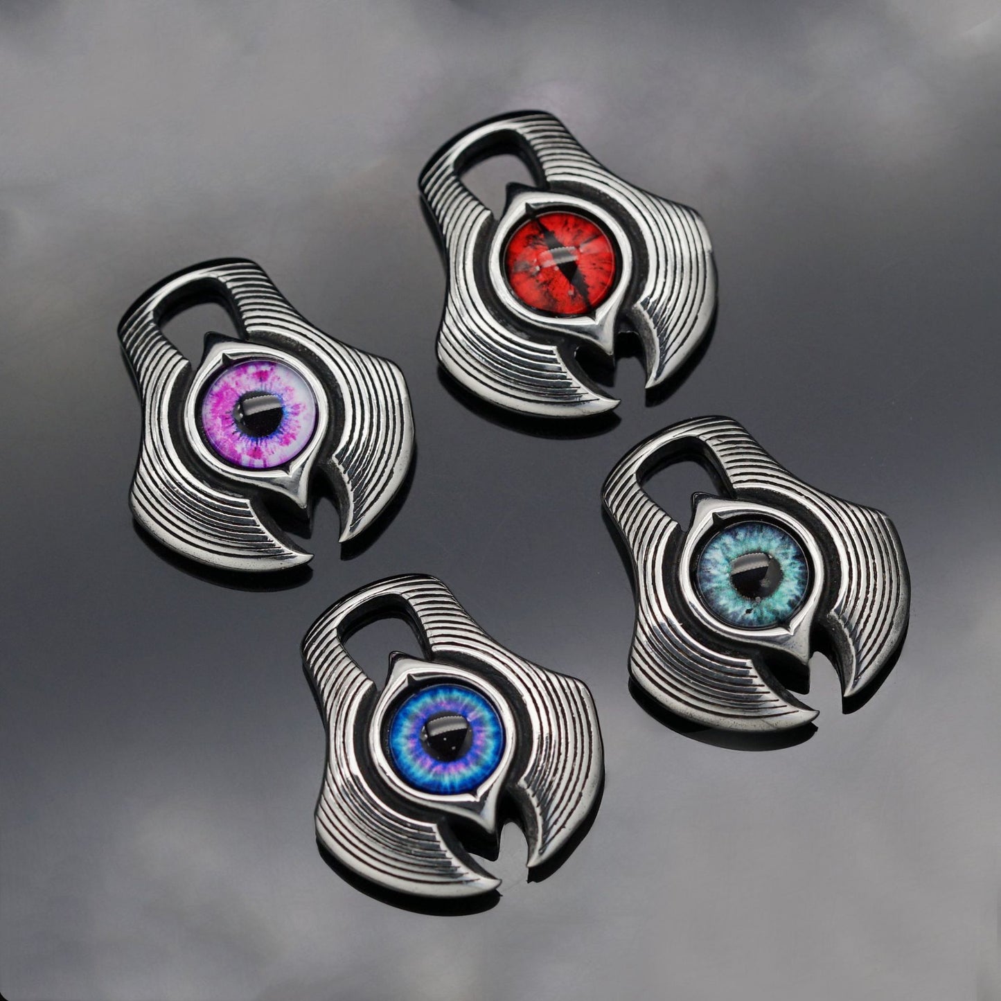 Steel Necklace – Vintage Devil's Eye Pendant