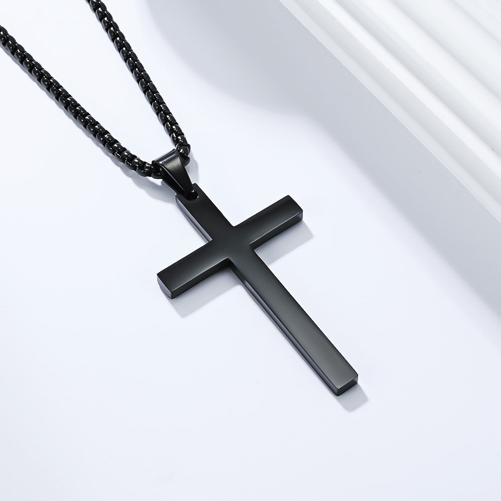 Planderful Cross Pendant Necklace For Unisex Wear Durable Titanium Steel With Simple Classic Smooth Surface